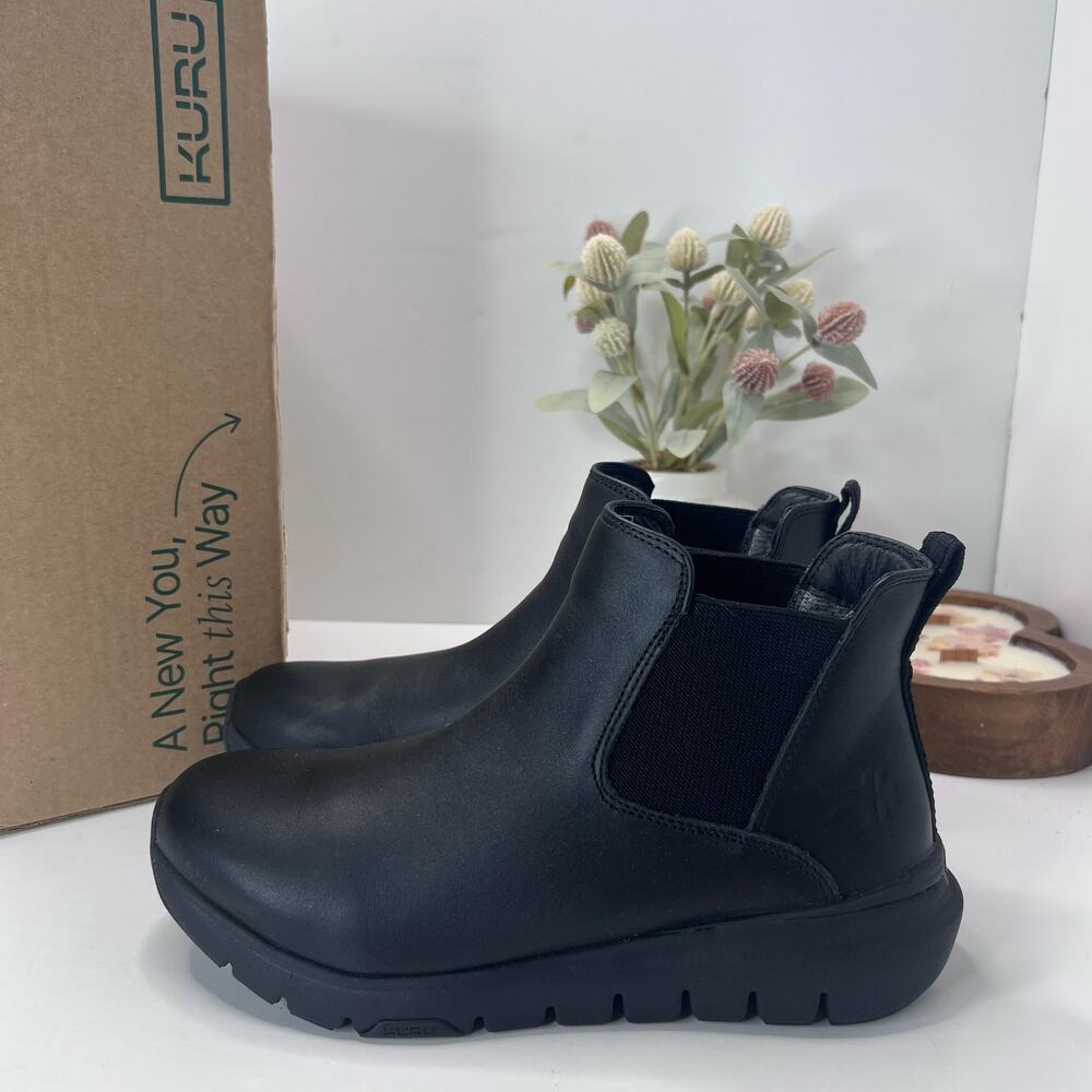 KURU Black Slip-On Chelsea Ankle Boots